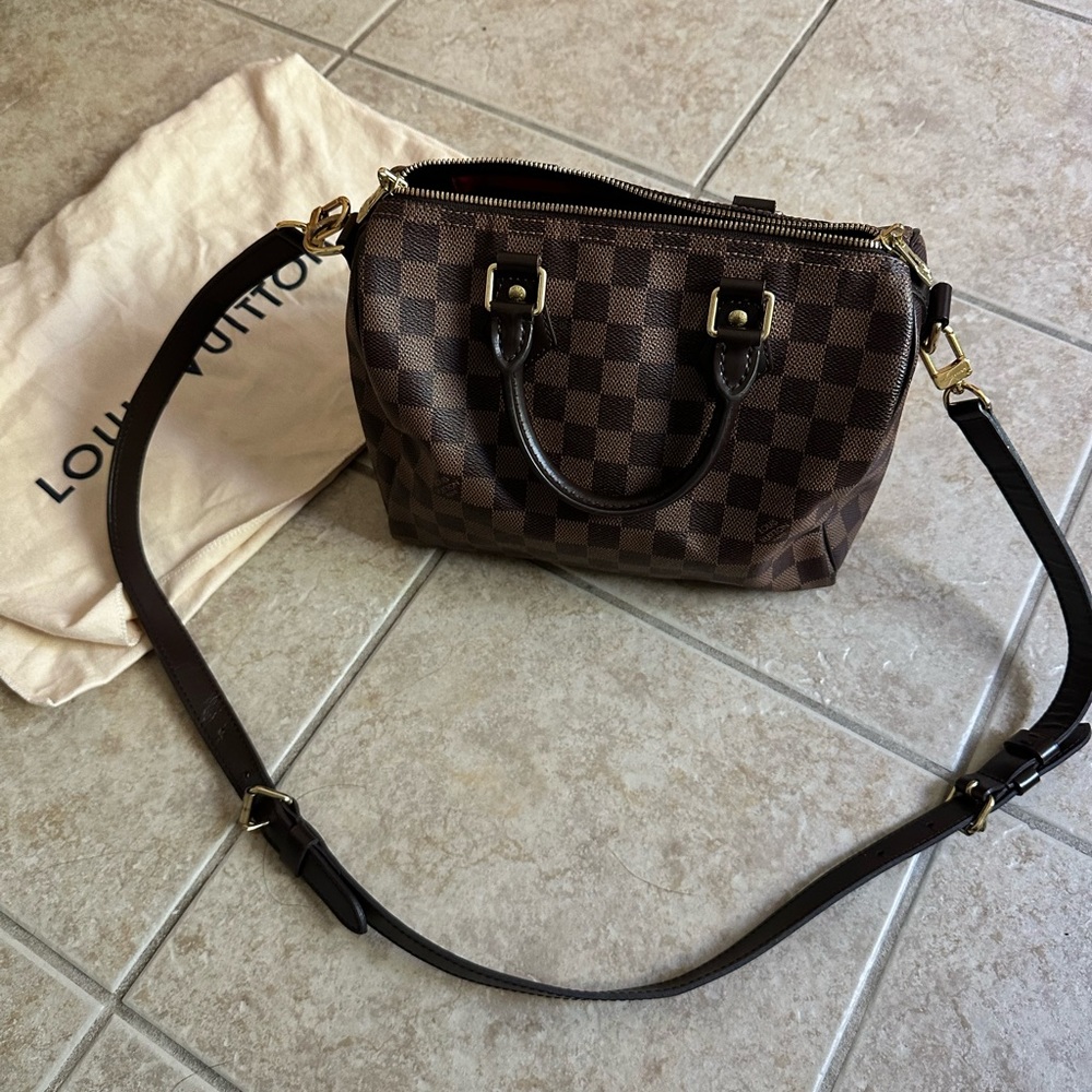 Louis Vuitton Speedy 25 Bandouliere Brown Excellent Condition